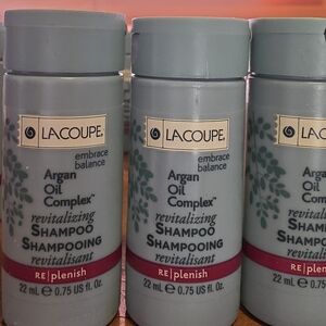 20 Pack LaCoupe Argan Oil Complex Revitalizing Shampoo  22ml .75oz ea travel
